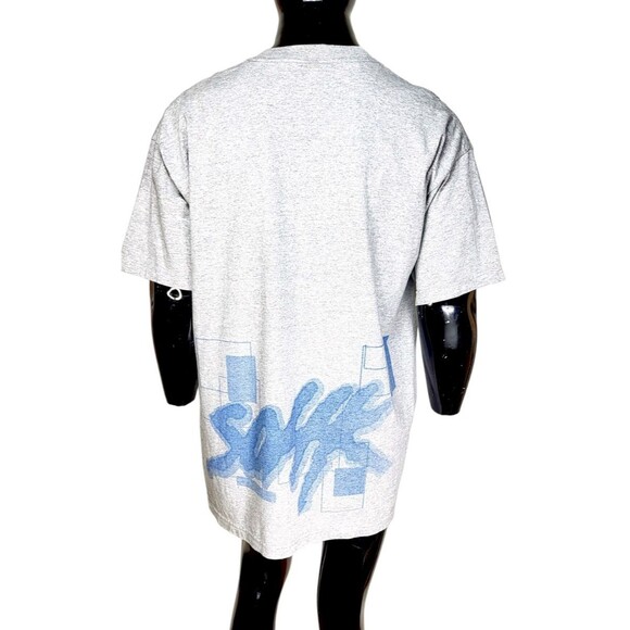 VTG 90s School Of Hard Knocks White Hip-Hop DJ Graffiti Double-Sided Graphic Tee - Picture 6 of 8